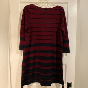 ALYX Striped Navy and Burgundy Sweater Dress